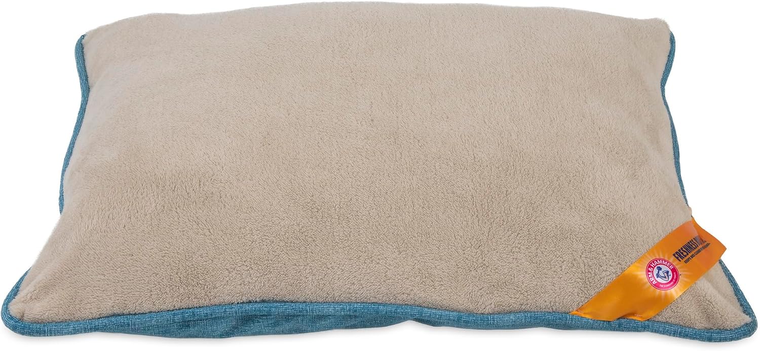 Petmate Arm & Hammer Pillow Bed for Pets, 27 by 36-Inch, Blue, Made in USA