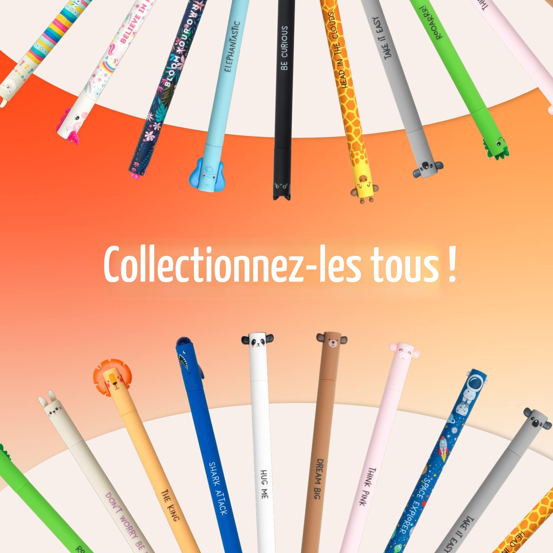 Legami Stylo à encre gel effaçable - encre thermosensible - diamètre de la pointe : 0,7 mm, longueur : 15 cm - encre rouge