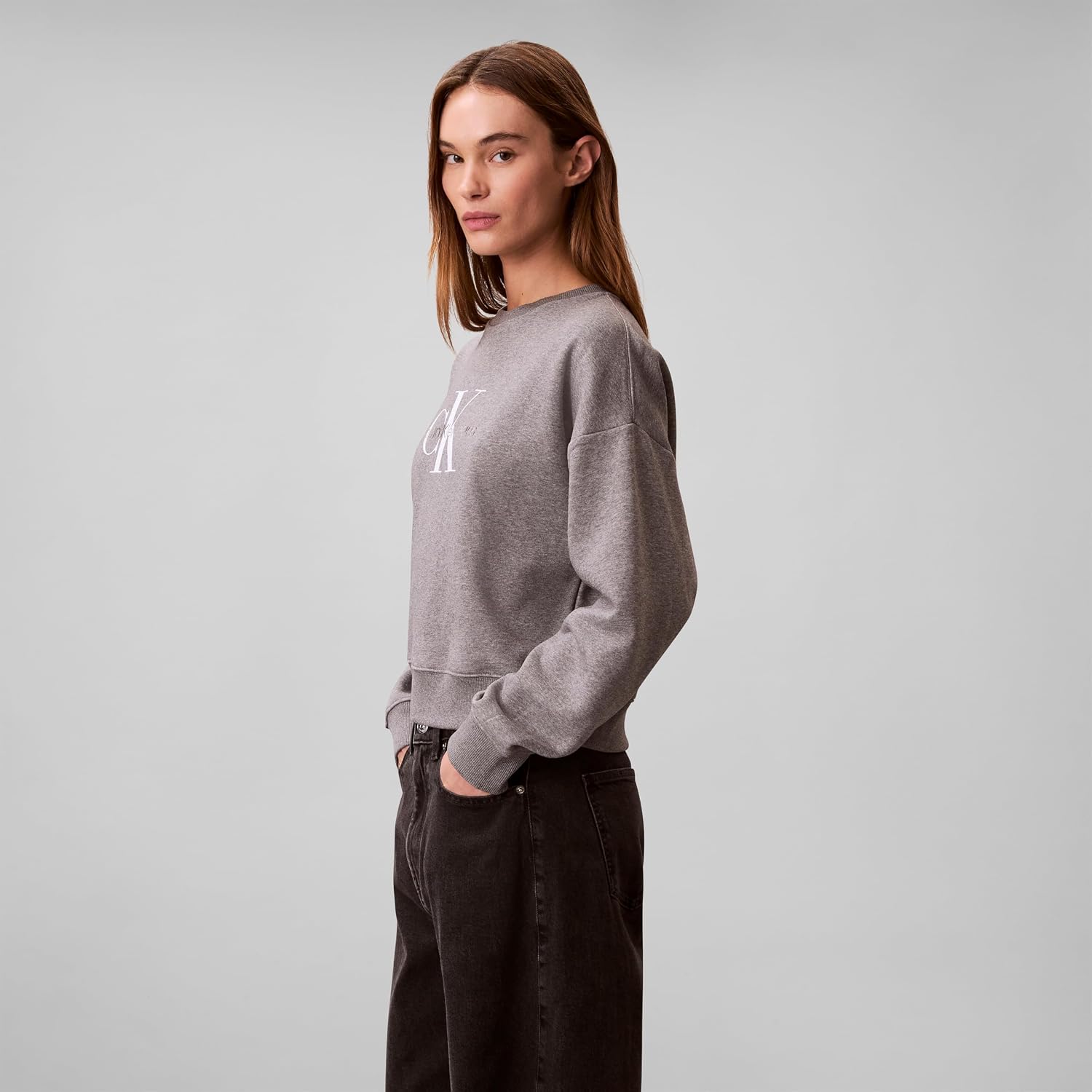 Calvin Klein womens Monogram Logo Crewneck