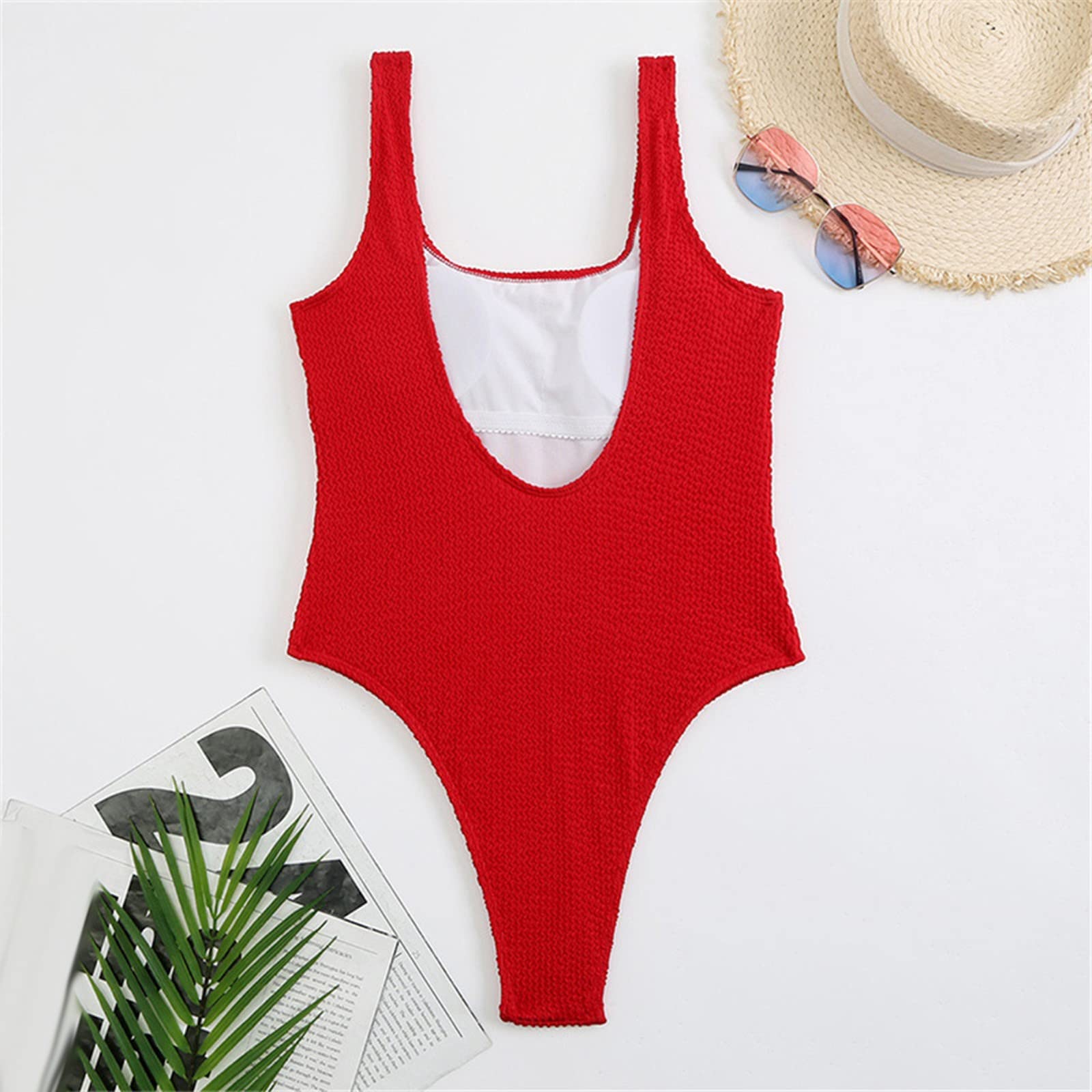 Generico Costume da Bagno Donna, Costumi Interi da Pancia A Vita Alta Avvolgere Tie Back Monokini Costumi Intero, Comfort Ottimale