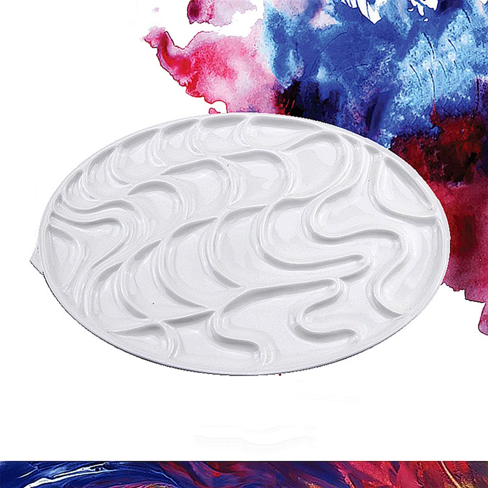 Palette rectangulaire en céramique pour aquarelle, palette de gouache en porcelaine blanche, édition limitée, faite à la main, couleur porcelaine blanche