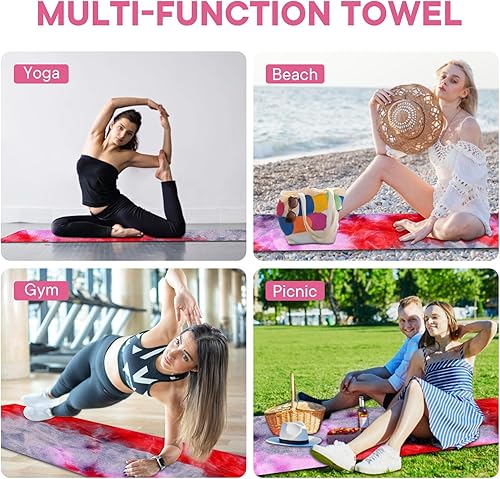 Miniatura 91 de Toallas de yoga, toalla antideslizante para esterilla de yoga caliente con puntos de agarre, manta de yoga de microfibra suave súper absorbente para