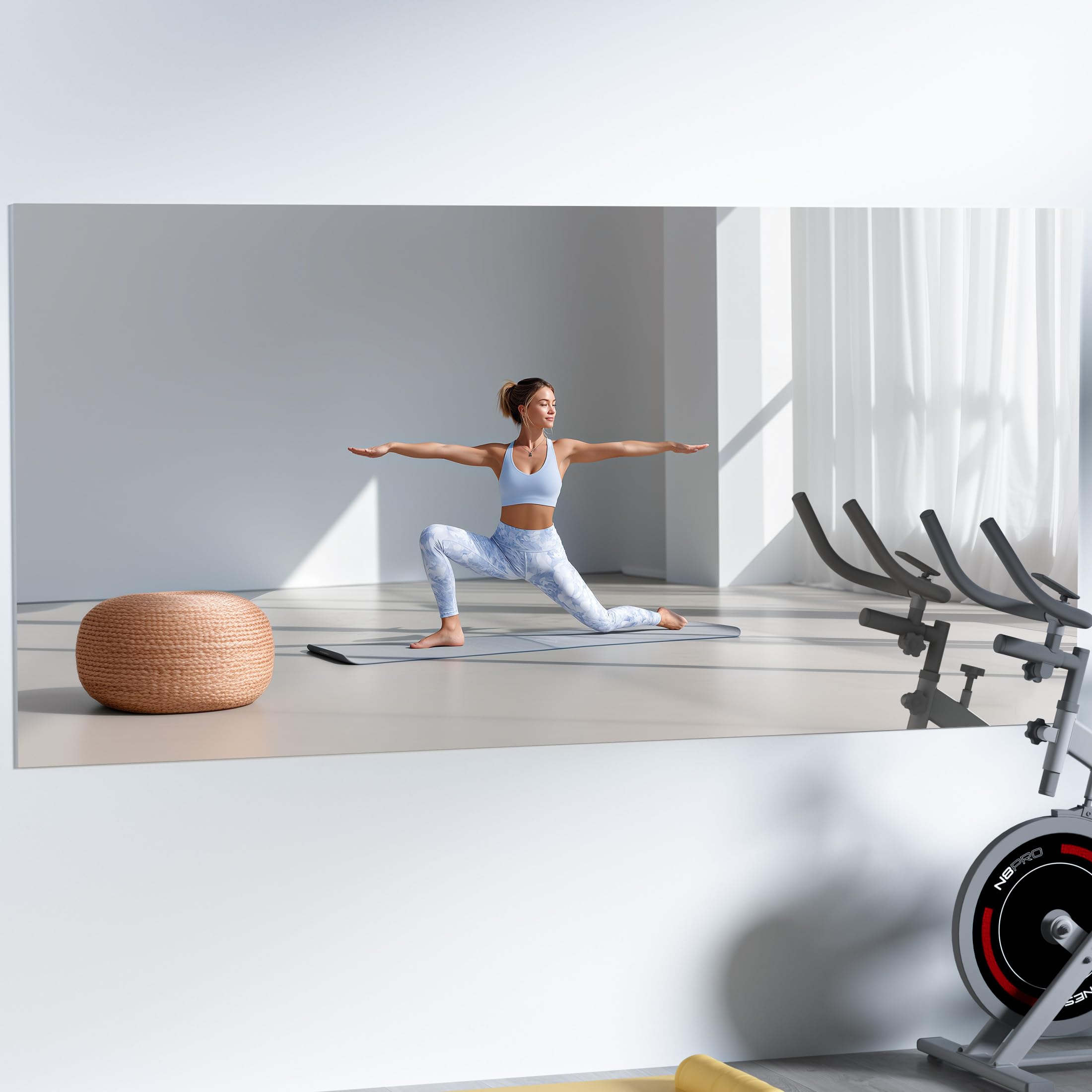 Photo 1 of Hasipu Home Gym Workout Mirror 83" L x 39" W-1pcs Large Full Length Mounted Full Body Frameless Mirror for Workout, Yoga, Garage, Bedroom, Dance