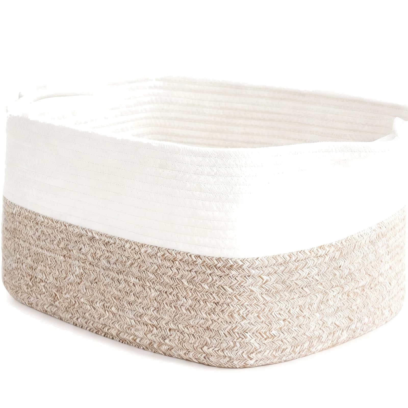 YIXANNX Braided Rope Organizer Cotton Storage Bin Rope Woven Basket Modern