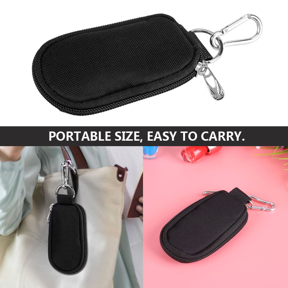 Estuche Organizador Portátil para Aceites Esenciales, 10 Compartimentos, Estilo Llavero, Negro, Tela Oxford y Poliéster, 2/3ML, 11.3x7x1cm