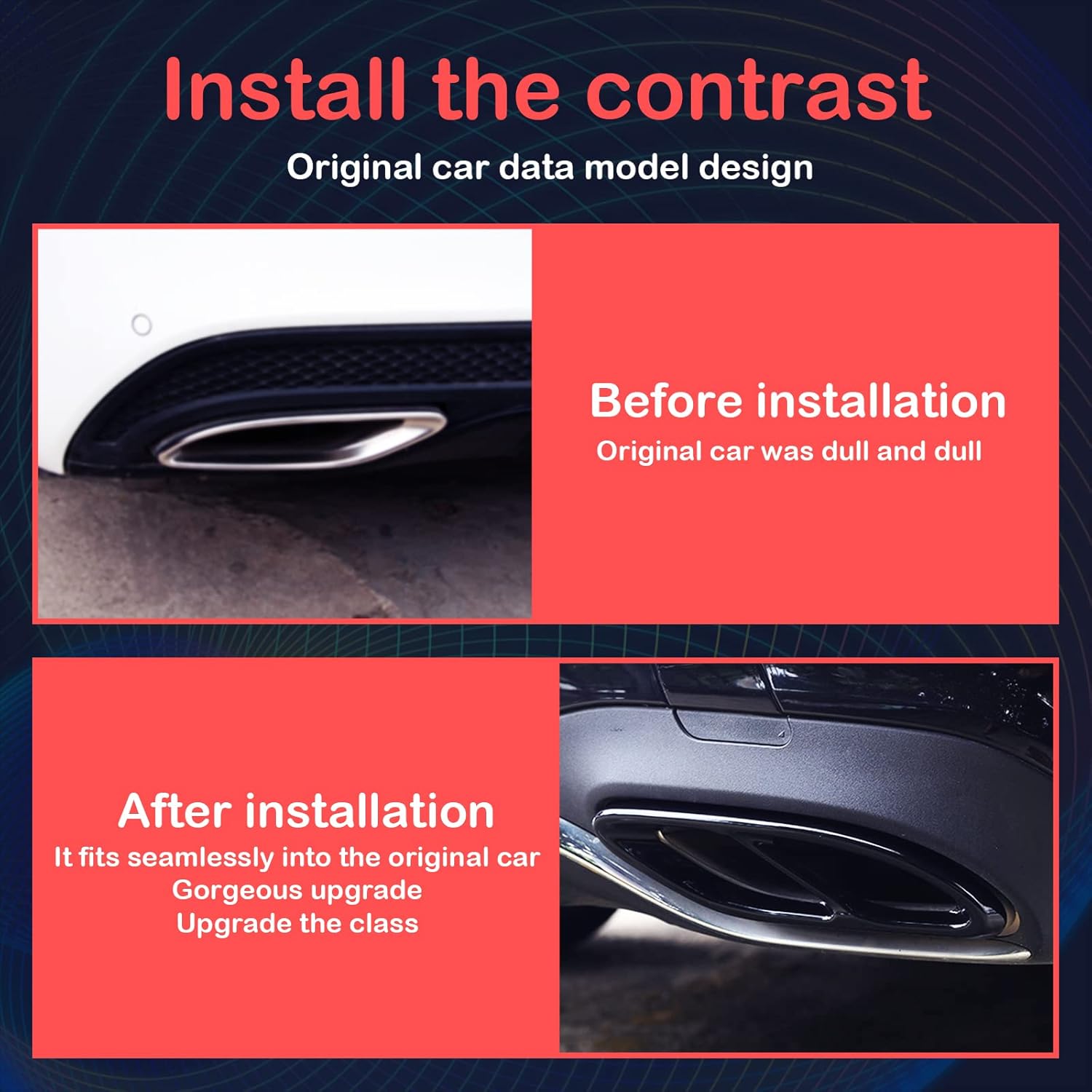 DWVV Car Exhaust Tail Muffler Tip for Mercedes Benz C Class w205, Rear Bumper Pipe Cover for Mercedes Benz E Class w213 (Black)