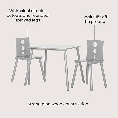 Miniatura 3 de Forever Eclectic Cirque - Juego de mesa para niños (3 piezas, madera y 2 sillas), color gris