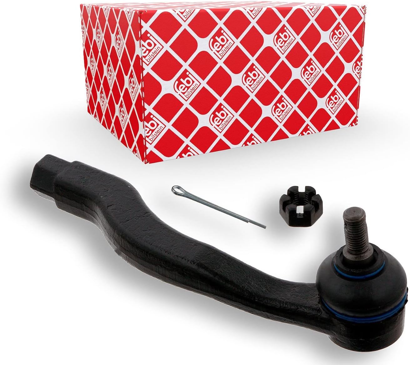 febi bilstein 15501 tie rod end with castle nut and split-pin (front axle right) - Pack of 1