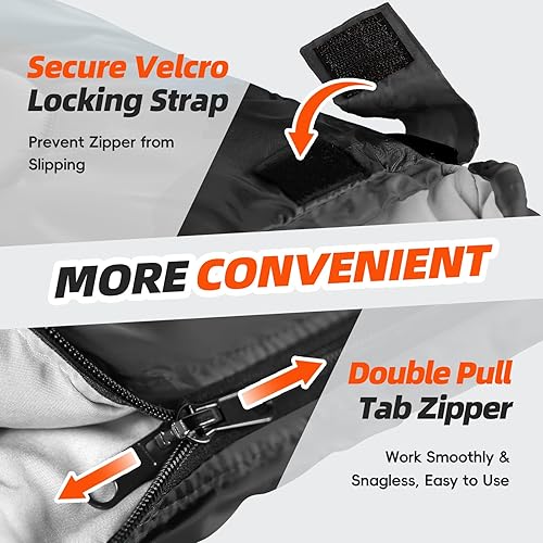 Miniatura 7 de MEREZA Saco de dormir XL para adultos para clima frío, saco de dormir grande y ancho para niñas grandes y altas con saco de compresión para camping,