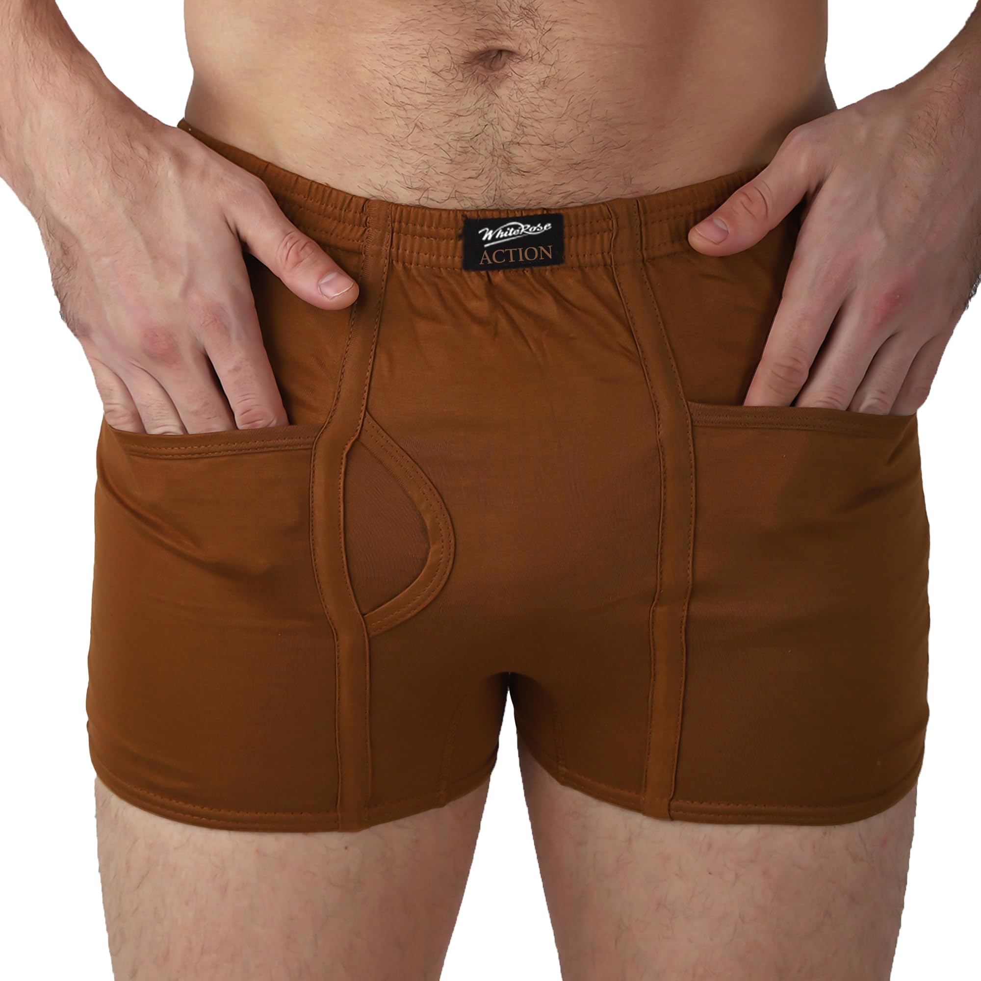 white rose Men's Cotton Pocket Trunks (Pack of 1)-picture-31