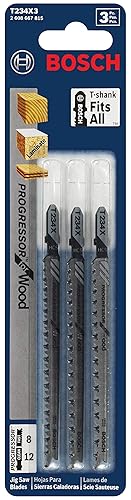 Miniatura 2 de BOSCH T123X3 3 piezas 4 pulgadas 10-24P TPI Progressor para hojas de sierra caladora de metal con vástago en T (paquete de 2)