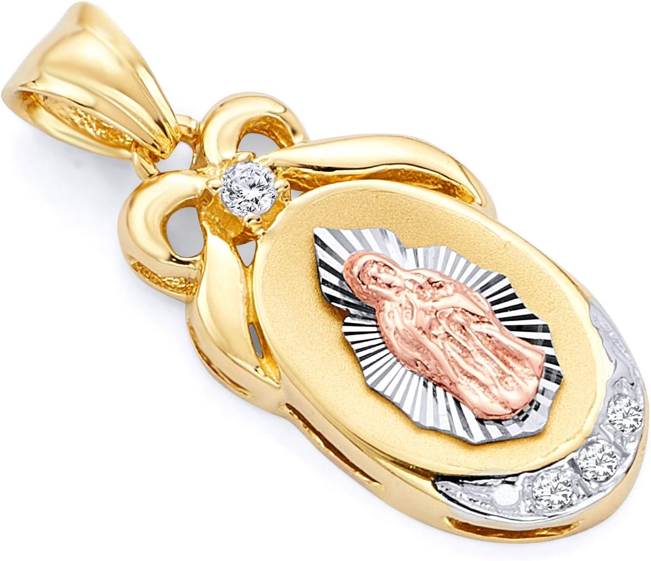 GoldenMine Fine Jewelry Collection 14k Tri Color Gold CZ