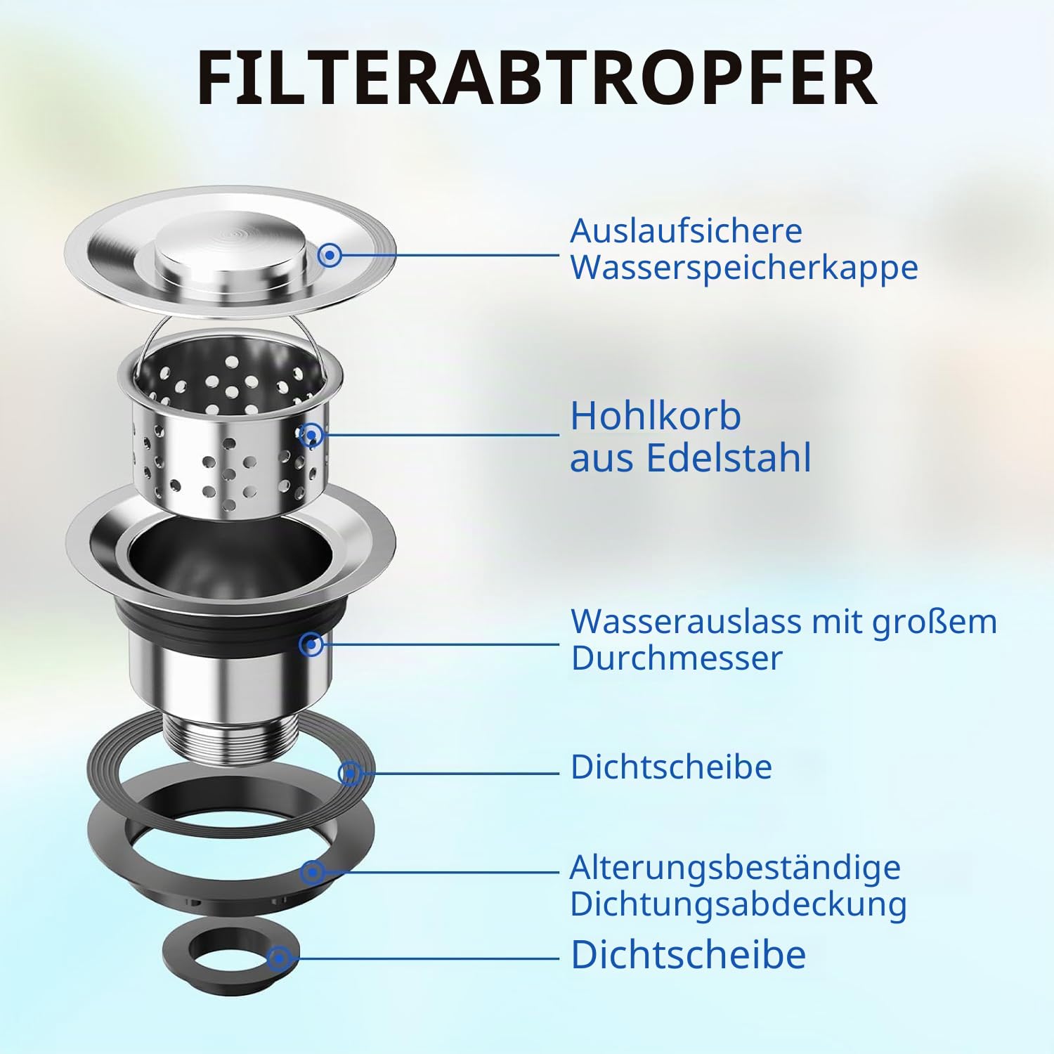 Küchenspüle Spültisch freistehend Edelstahl Waschbecken mit Schüssel Wasserhahn, Ablage, Kalt- Und Warmwasserleitung, Kommerzielles Spülenset für Küche, 70x50x86 cm