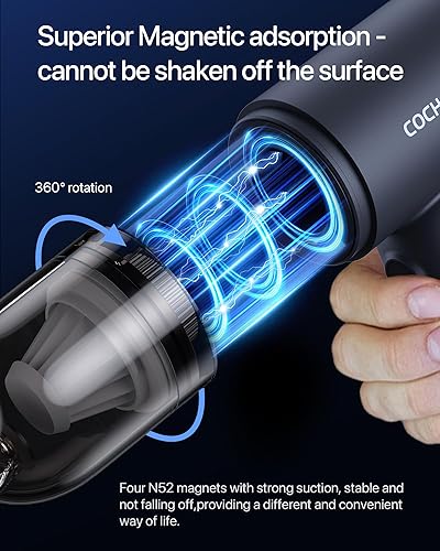 Miniatura 3 de Aspiradora portátil inalámbrica de mano, 18KPA 4 en 1, aspiradora magnética de mano inalámbrica con luz LED, tiempo de funcionamiento de 30 minutos