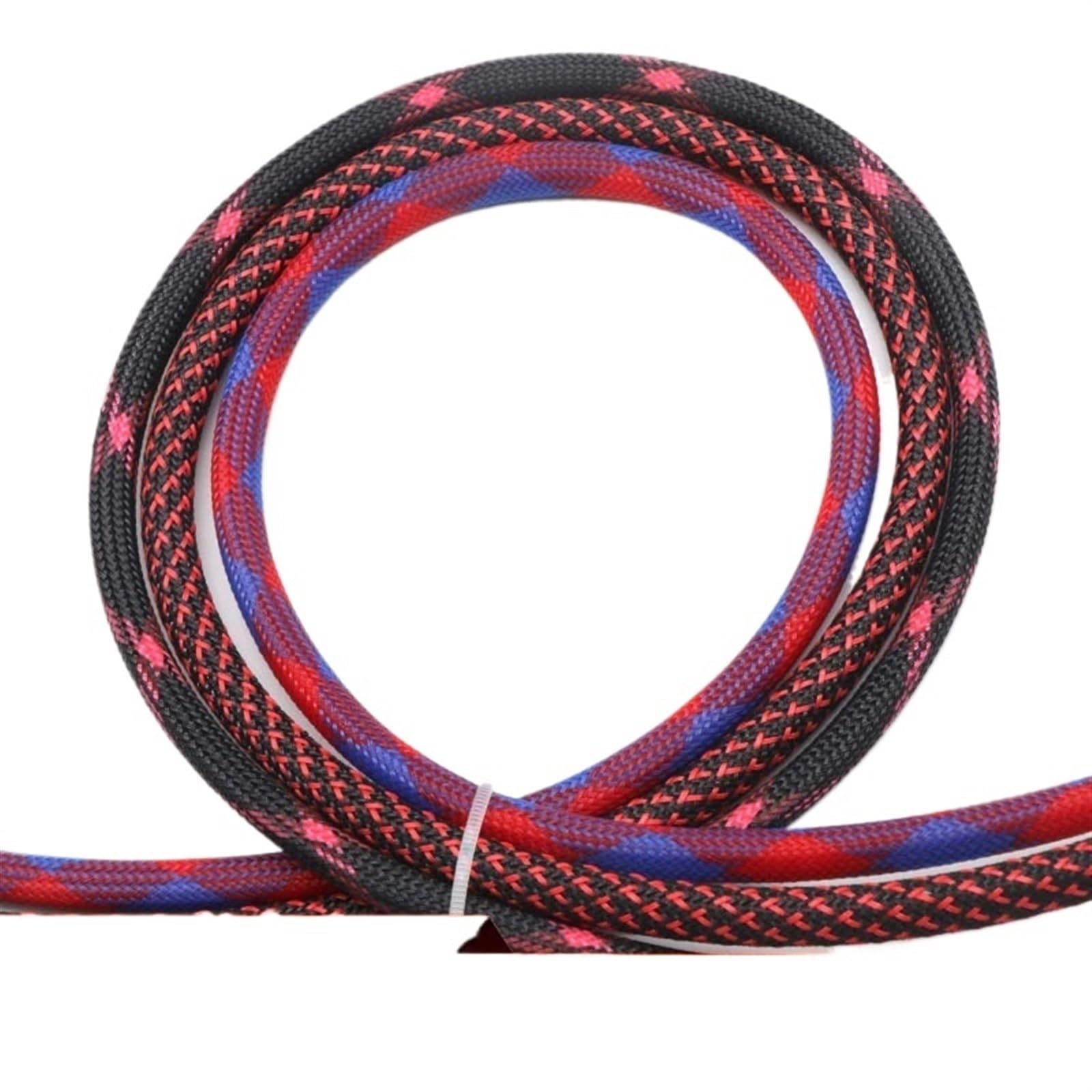 Cable Sheath 1/10 Meter 2 4 6 8 10 12 14 16 18 20 25 30 40 mm geflochtene, erweiterbare Hülse, Drahtwicklung, isolierte Nylon-Schutzhülle for TV Computer Automotive Cable(Black Pink,20mm,5 Meters)