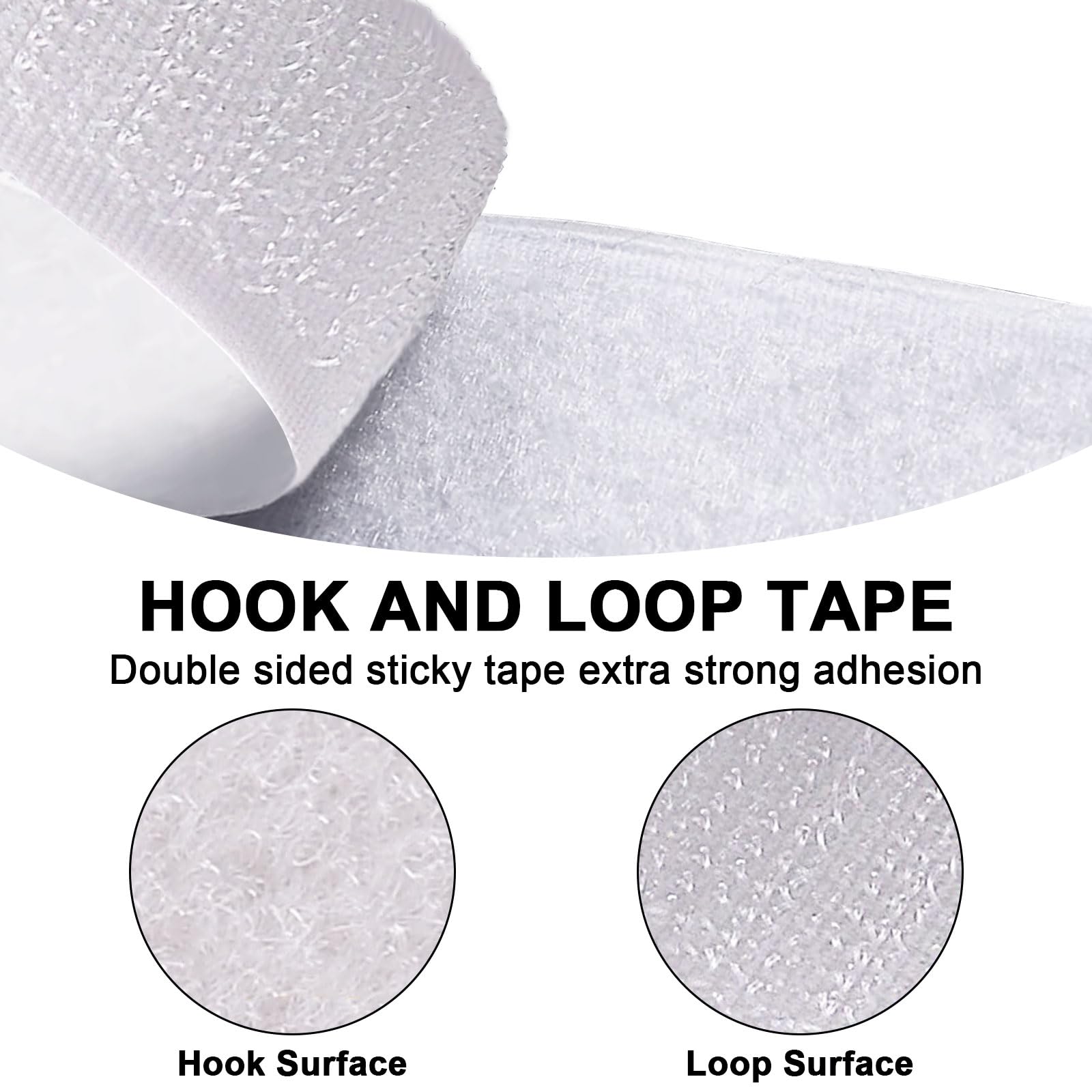 Rubans Adhésifs Extra Fort Bande Autocollant Hook Loop 30mm x 5m Blanc