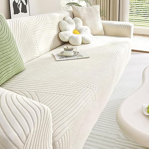 UYSELA Fundas universales de terciopelo para sofá, de alta elasticidad, para sala de estar, funda de sofá jacquard para perros, gatos y mascotas