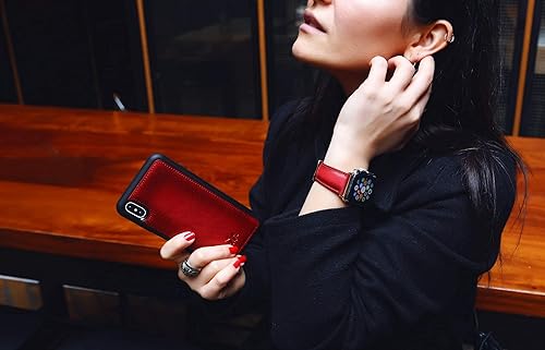 Miniatura 5 de Venito Cosa - Funda de piel tipo cartera compatible con Samsung Galaxy S9 Plus, 6.2 pulgadas, extra segura, con cubierta trasera acolchada (rojo