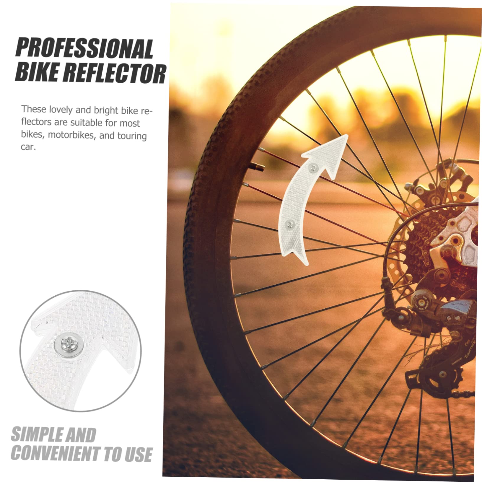 POPETPOP 20pcs Small Bike Reflectors Rear Bicycle Bikes Bike Spokes Spoke Reflectors Reflective Warning Wheel Reflectors Portable Bike Reflectors Compact Wheel Reflectors Plastic
