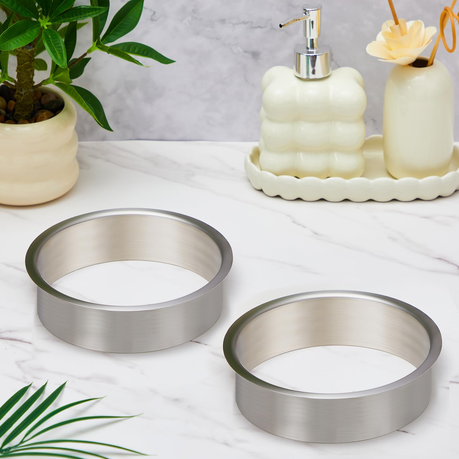 Stainless Steel Trash Grommets - Hide Cans & Upgrade Kitchen -7