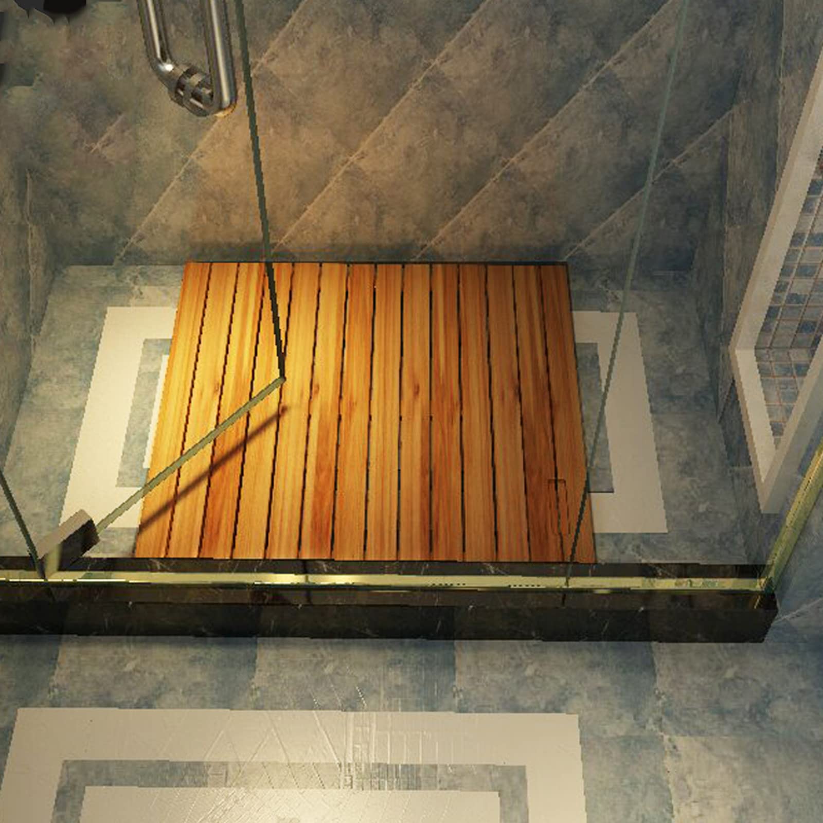 Tappeto Bagno e Cucina,Pedana Doccia in Legno,Pedana Doccia Tappeto Sauna,Tappeto Doccia Naturale,Pedana in Legno Multiuso,per Doccia e Vasca,Cucina e Corridoio (90x50cm/35x20in)