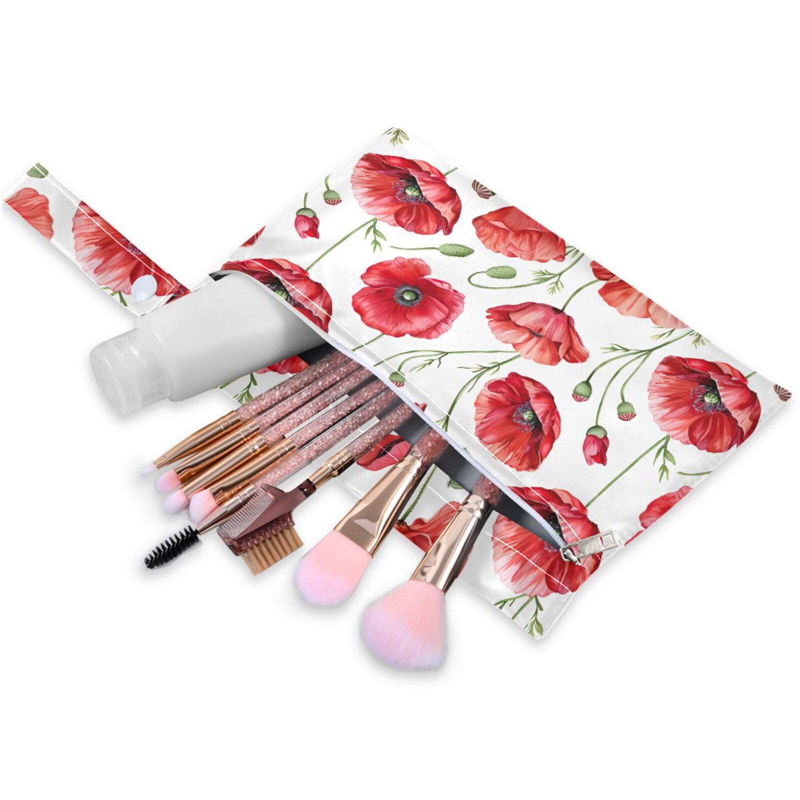 Coikll Wet Dry Bags for Cloth Diaper 2 Pack Waterproof Yoga Gym Bag for Swimsuit Wet Clothes Baby Items-?Red Flowers?