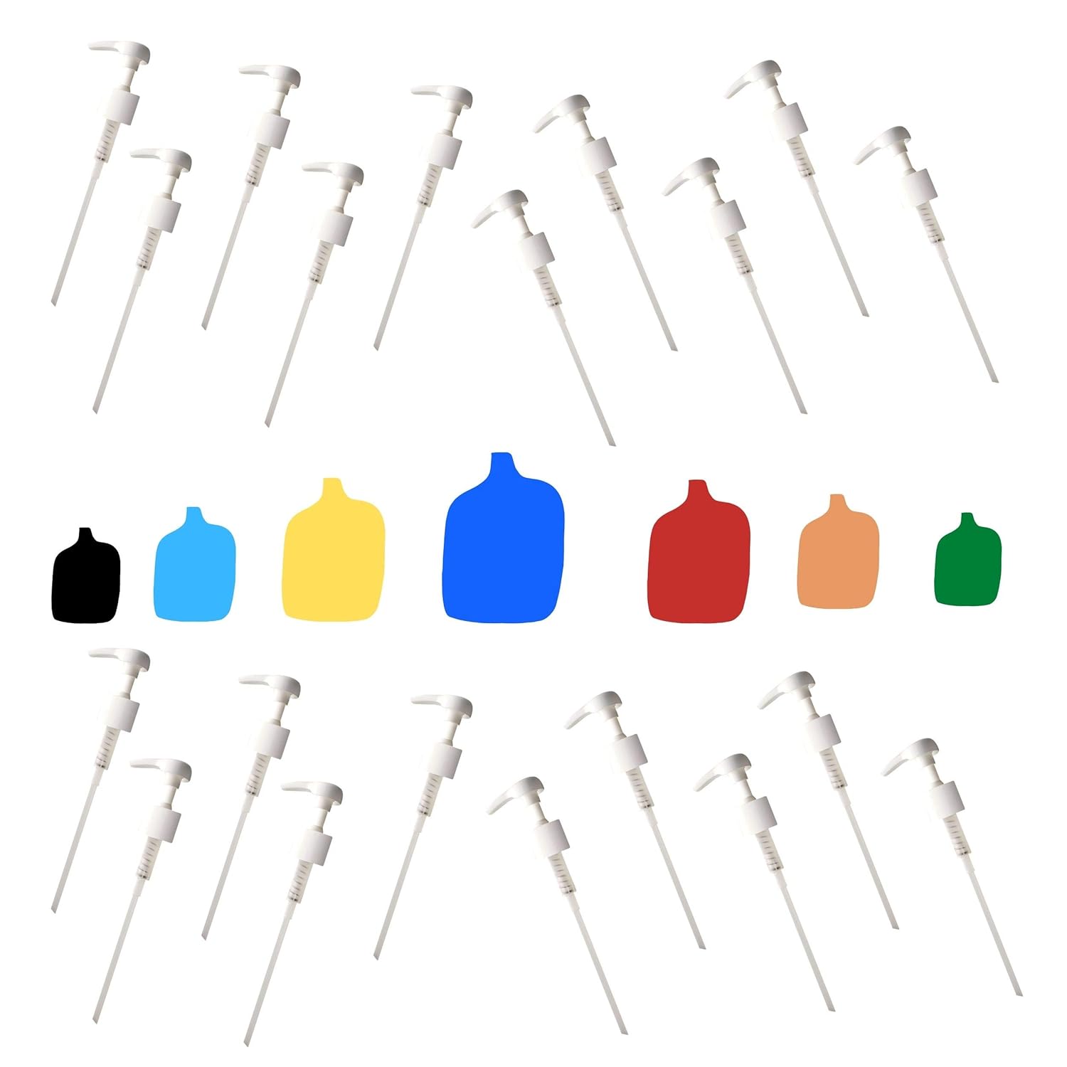 kelkaa Bottle Pumps 28mm/410 Size with 7.5 Inches Dip Tube Length, Industrial White Smooth Lotion Pumps for Shampoo, Conditioner, Body Soap, Lotion, Dispense 4cc Output (Pack of 20)
