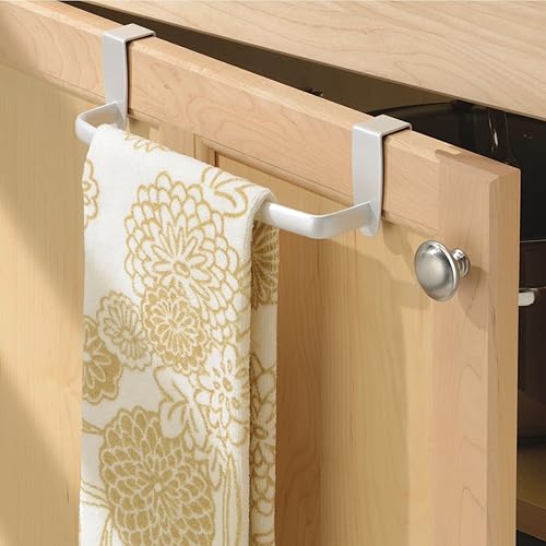 Miniatura 2 de mDesign Organizador de almacenamiento de alambre de metal de acero sobre el gabinete, colgar en el gabinete o puerta, soporte para toallero para