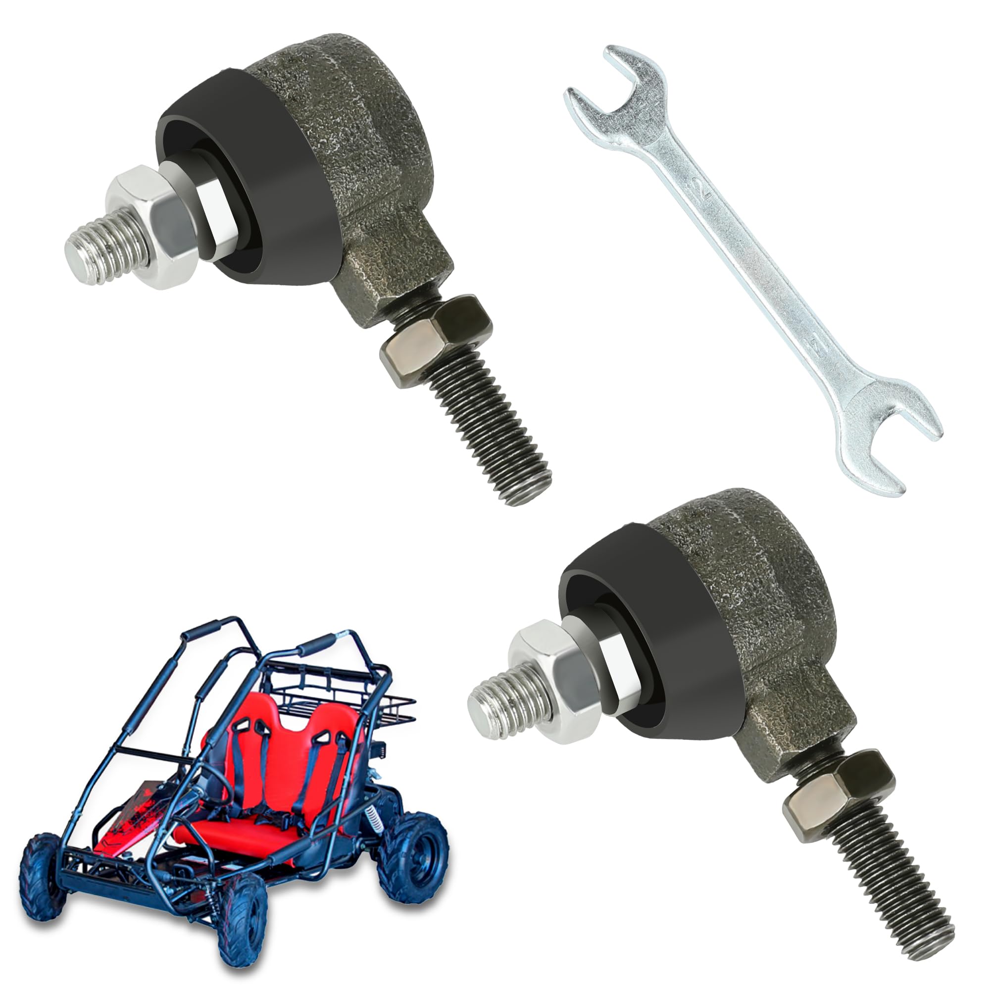 Steering Spindle Knuckle Ball Joint Kit Replacement for Coleman Go Kart KT196 Parts CK196-T RTK200 196cc 6.5HP Gas Powered Go Cart 4 Wheeler Quad Go Kart Parts and Accessories 2 Pack
