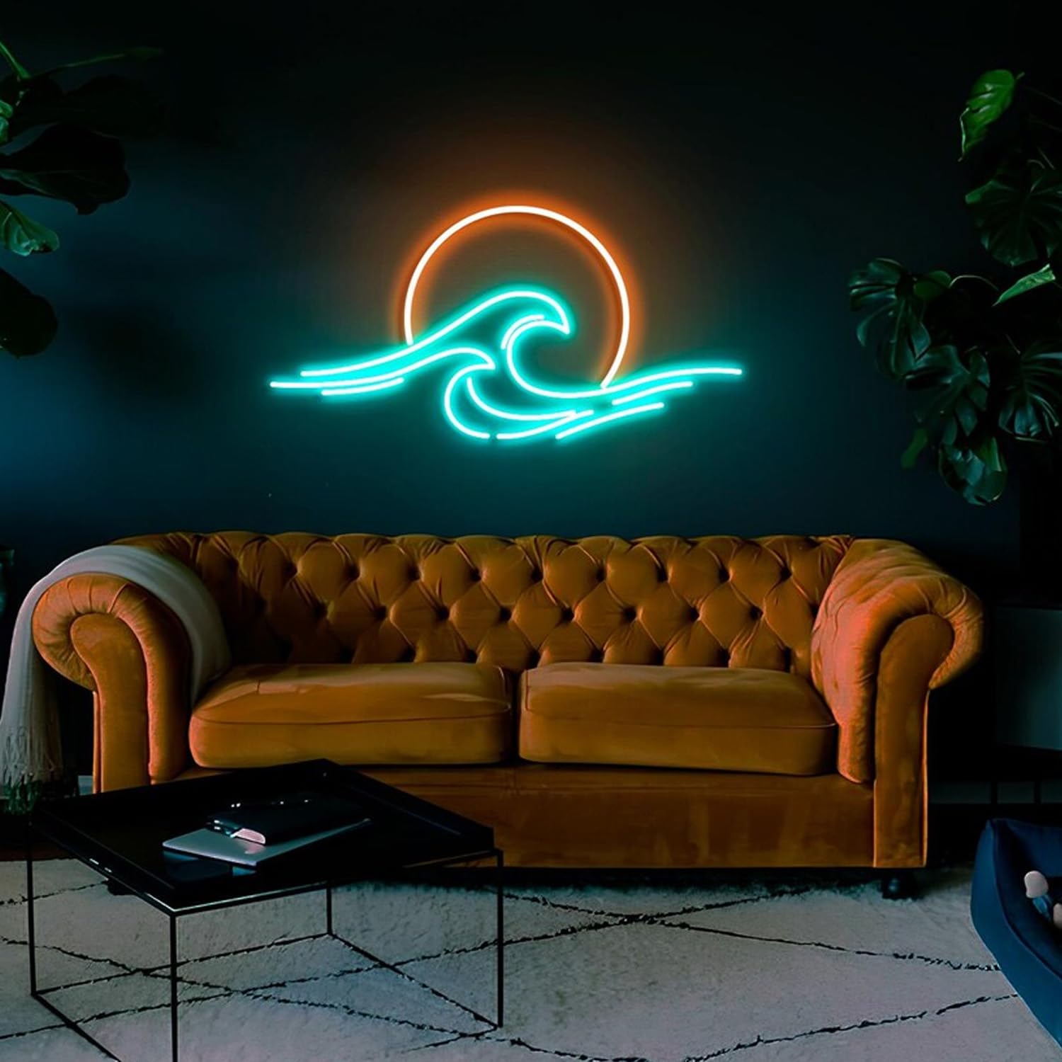 Sunset Over The Waves Neon Sign，Sunset Sunrise Sign for Wall Decor，Sunrise Sunset Neon Sign Dimmable Wave Neon Sign，for Man Cave Bedroom, Living Room, Party, Bar, USB Powered — image 1