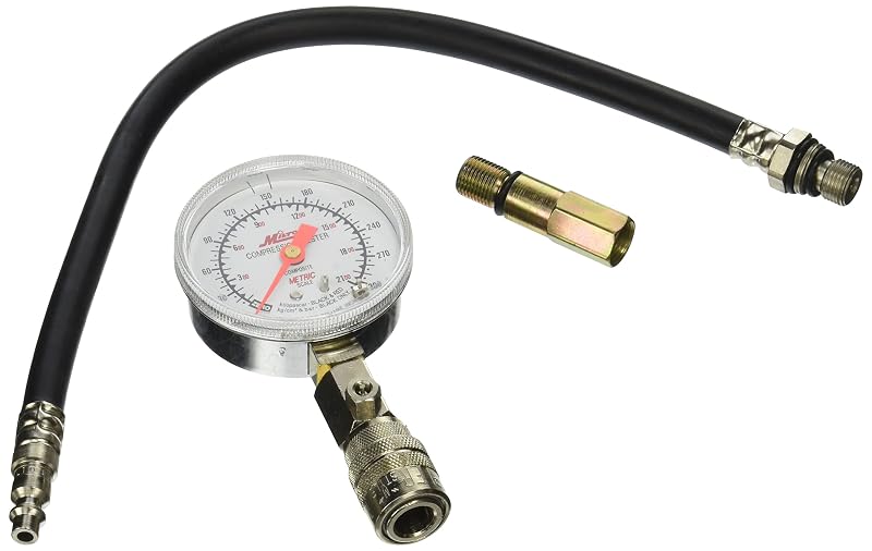 Testador de Compressão Deluxe Milton S-1251, 0 a 300 PSI, com Manômetro e Adaptador de 14 mm