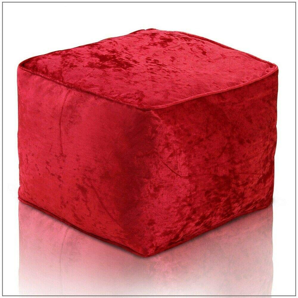 Ehd Red Crushed Velvet Bean Bags Super Soft Living Room Bedroom Foot Rest Stools Pouffes Ottomans Bean Bags (Red)