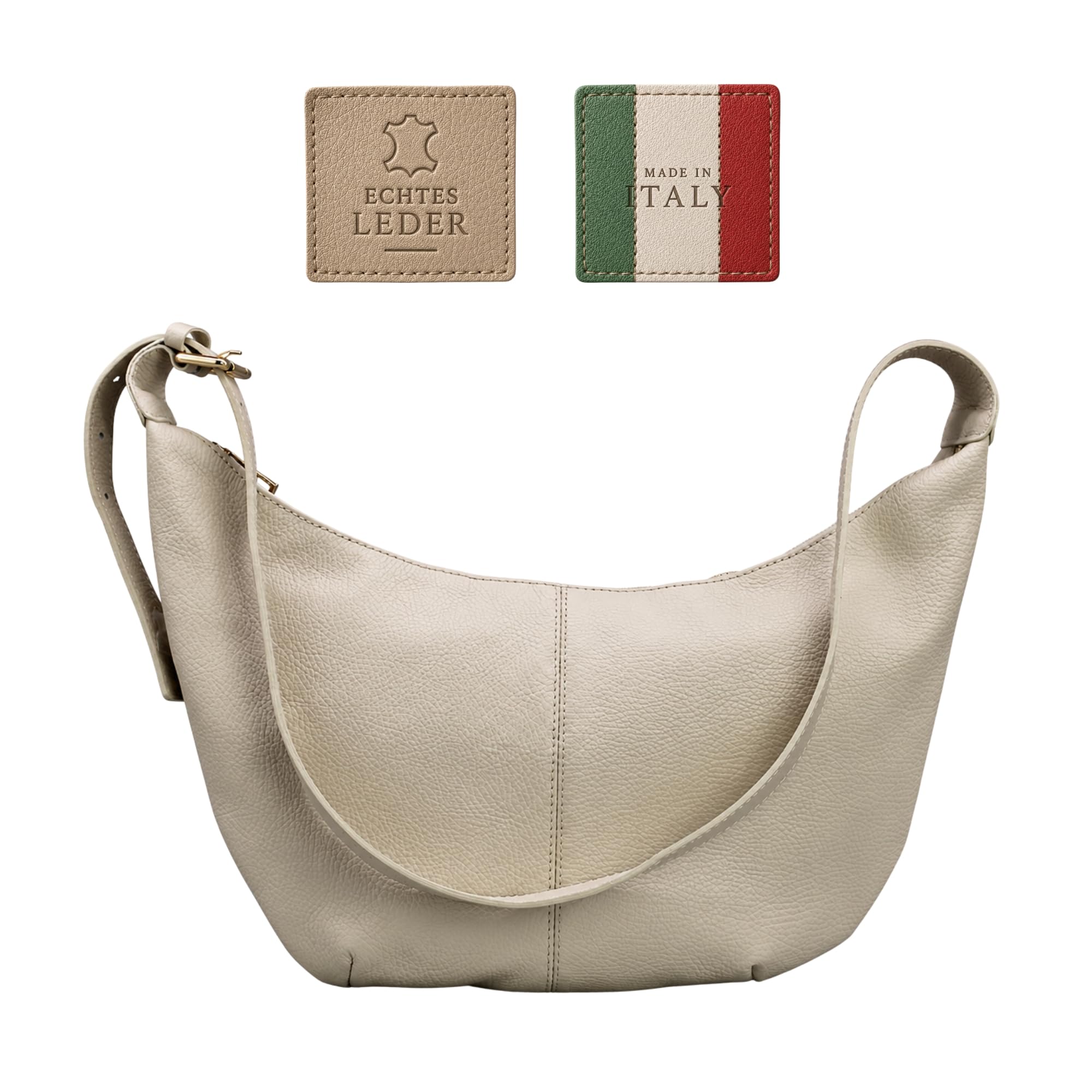 Adel Bags Lunara Damen Moon Bag Echtleder Handgefertigt Halbmond Tasche
