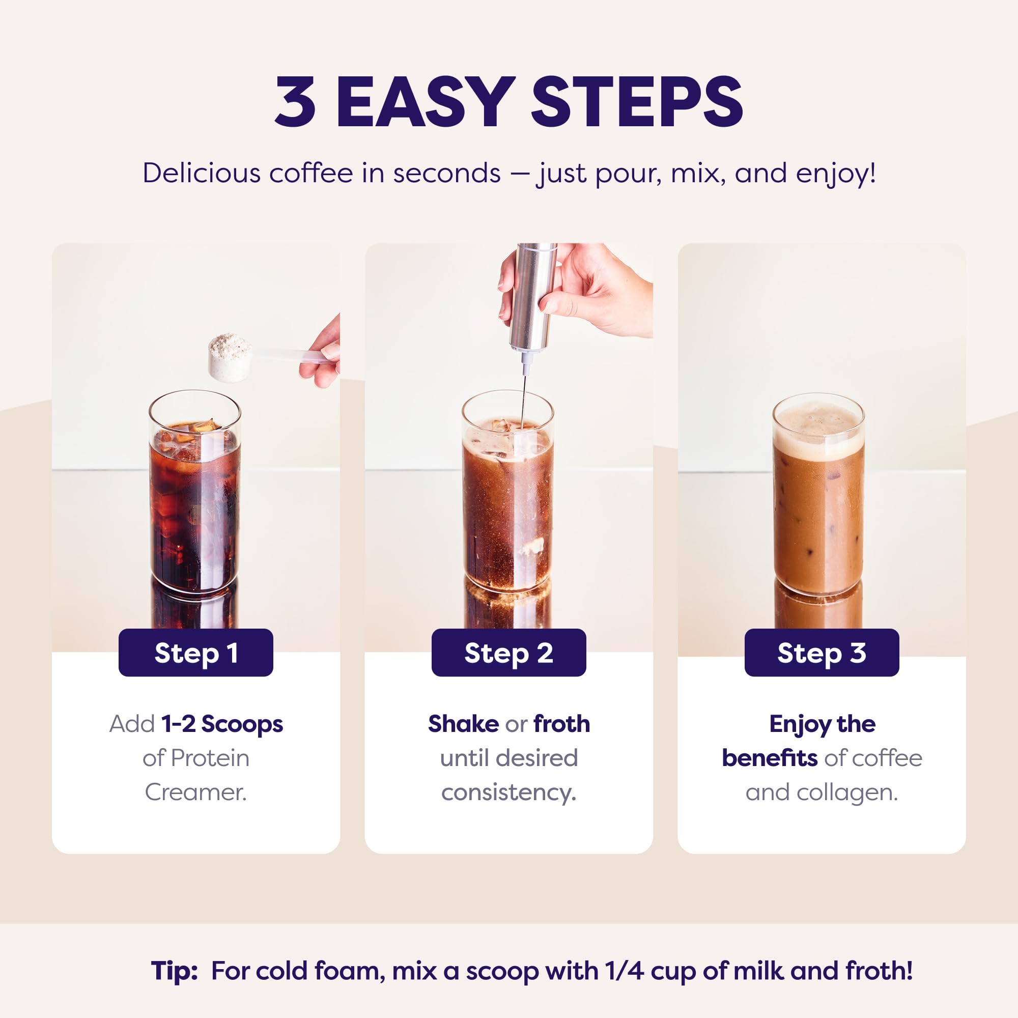 White Chocolate Mocha Protein Coffee Creamer - Grass Fed Pasture Raised Collagen - Hair Skin Nail Support Boosting — view 6