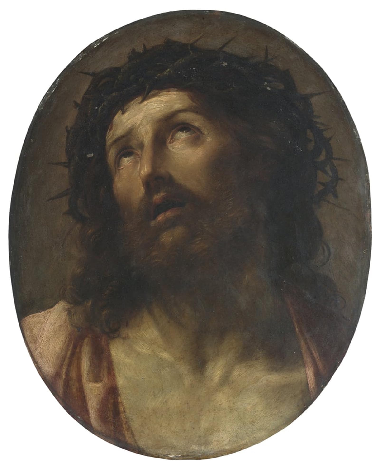 Pintura sobre lienzo Cristo coronato d'epoca cuadro clásico con textura visual premium 5
