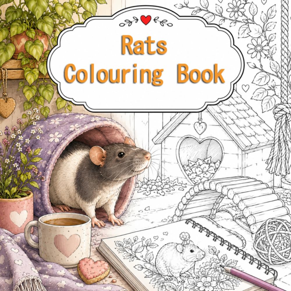 Rats Colouring Book: Cute Rats, Cozy Scenes and Heartwarming Moments to Colour