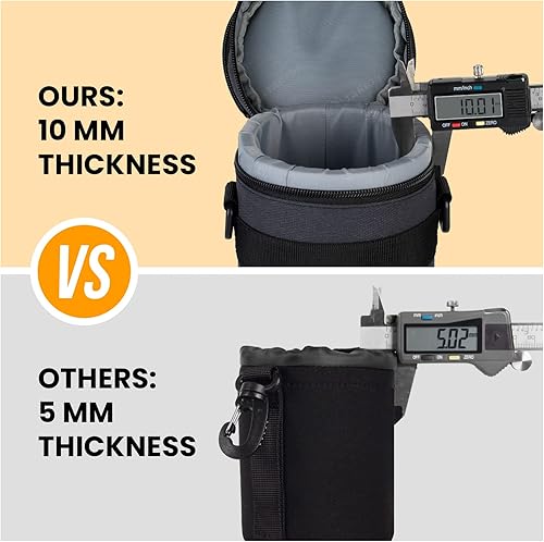 Miniatura 3 de TARION Funda rígida para lente de cámara profesional, bolsa acolchada para lente de cámara, bolsa de transporte para lente DSLR SLR, a prueba de