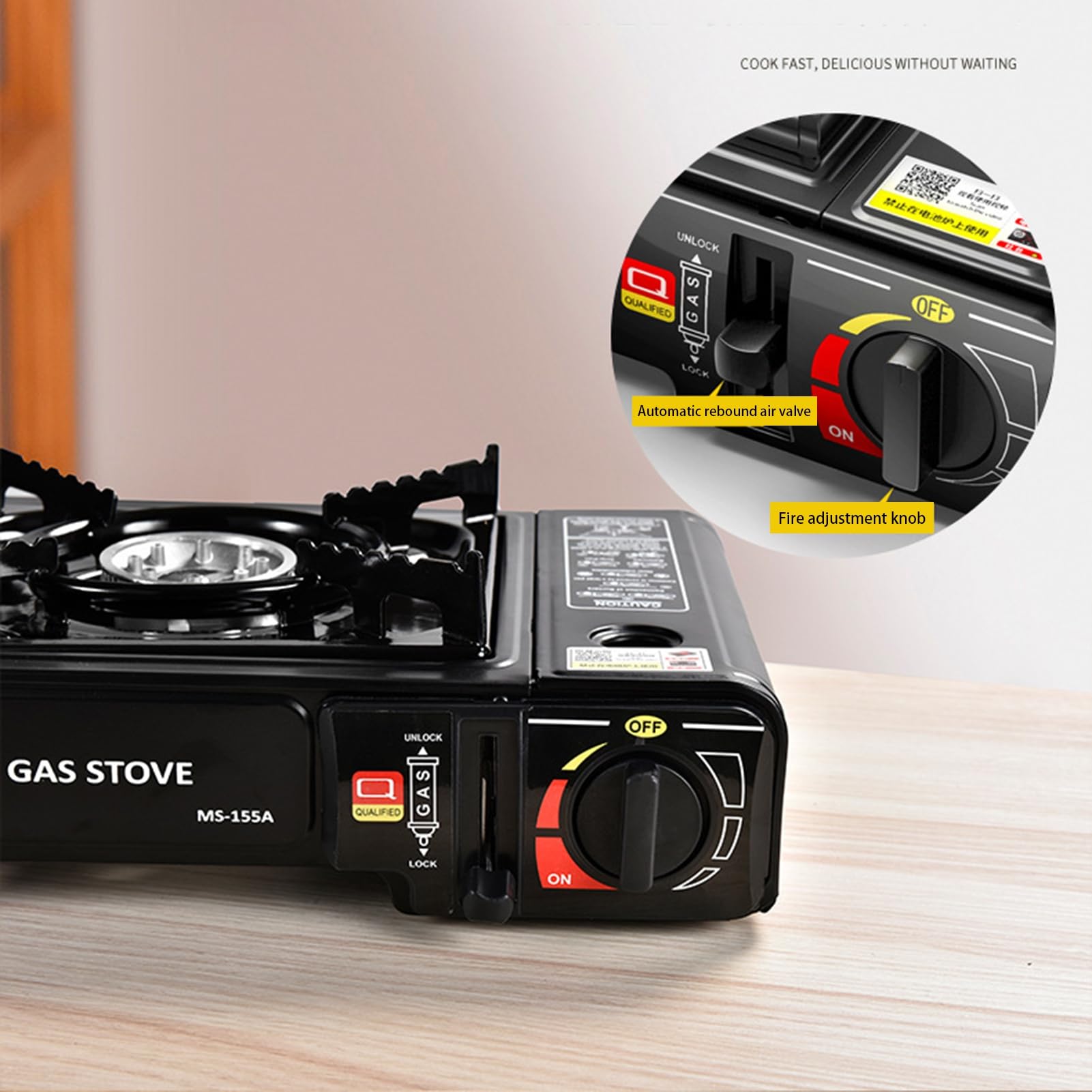 Hornillo de butano de 2900 W, hornillo de gas para camping y barbacoa, resistente a altas temperaturas, para cocinar al aire libre y uso en viajes, modelo B