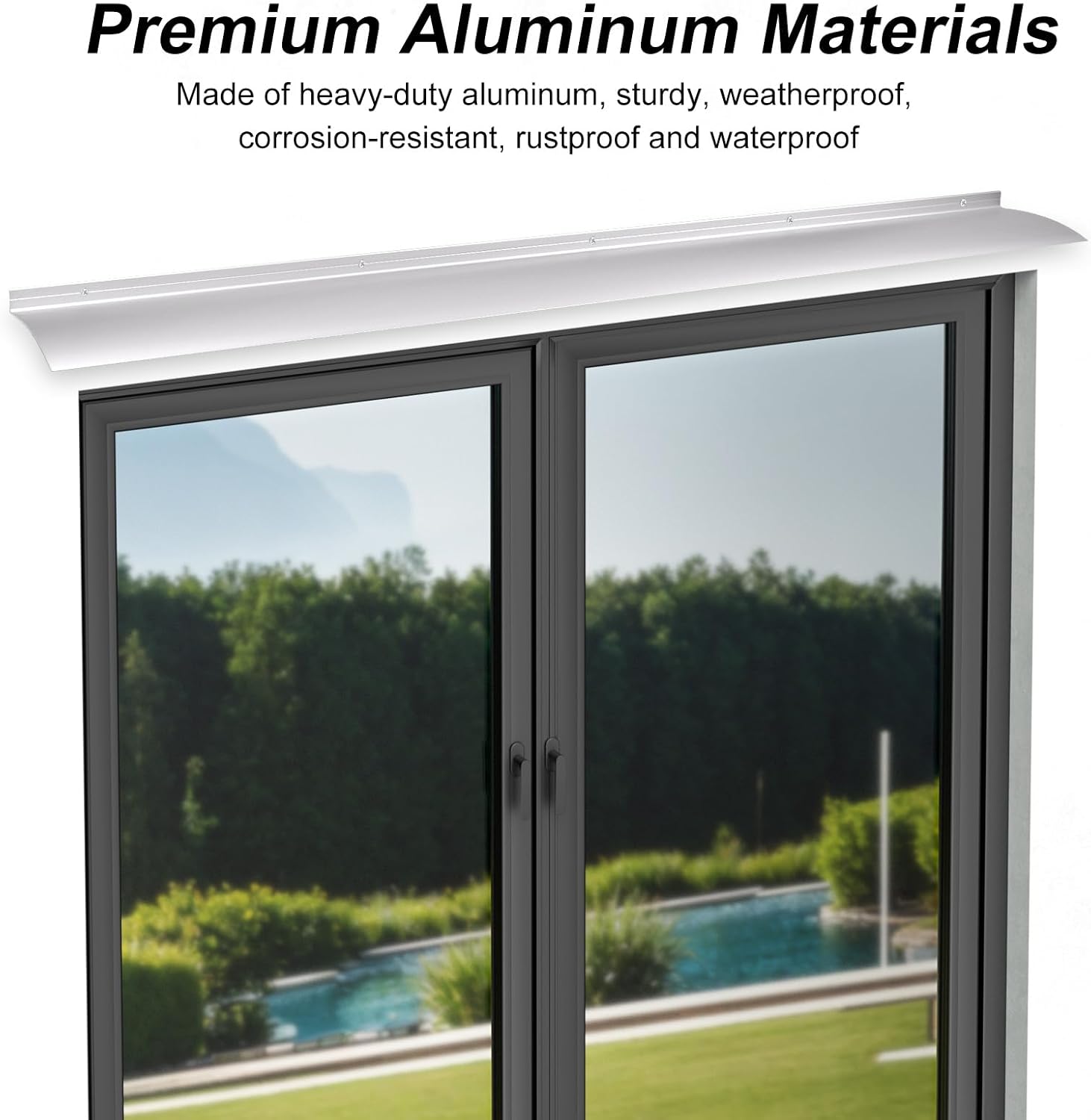 40" L Aluminum Door Rain Drip Guard Overhead, Extra Wide 4" W Door and Window Rain Deflector, Metal Door Drip Cap for Exterior Doors Window Top Roof (Silver, 1pcs) 40 Inches-1pcs Silver