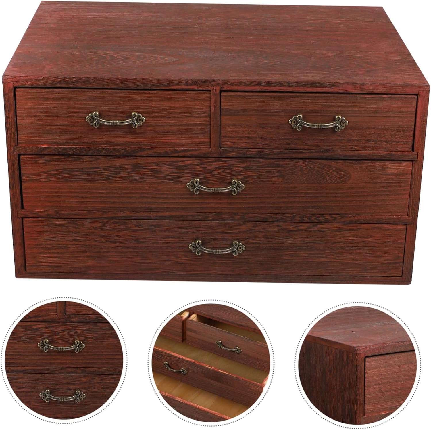 Multipurpose Desktop Storage Box Drawers 3-Tier Organizer Sturdy Plastic for Home Office and Kitchen Space-Saving Sundries Container