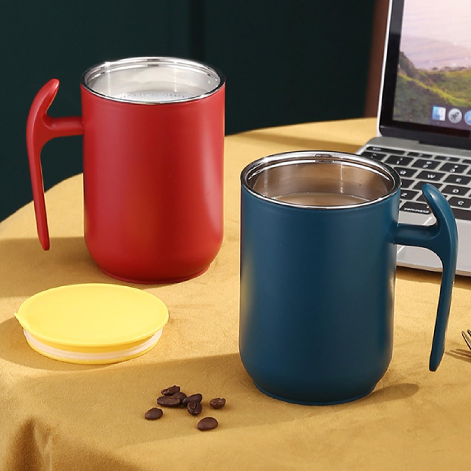 Taza antiderrames para personas mayores, taza de fácil agarre con asa y tapa, a prueba de fugas, ayuda de alimentación de rehabilitación para ancianos y pacientes postrados en cama, apoyo para la vida