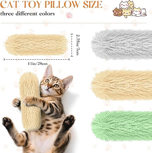 Miniatura 2 de 3 piezas de juguetes para gatos, suaves y duraderos con sonido arrugado, juguetes de hierba gatera para gatos de interior, juguetes interactivos