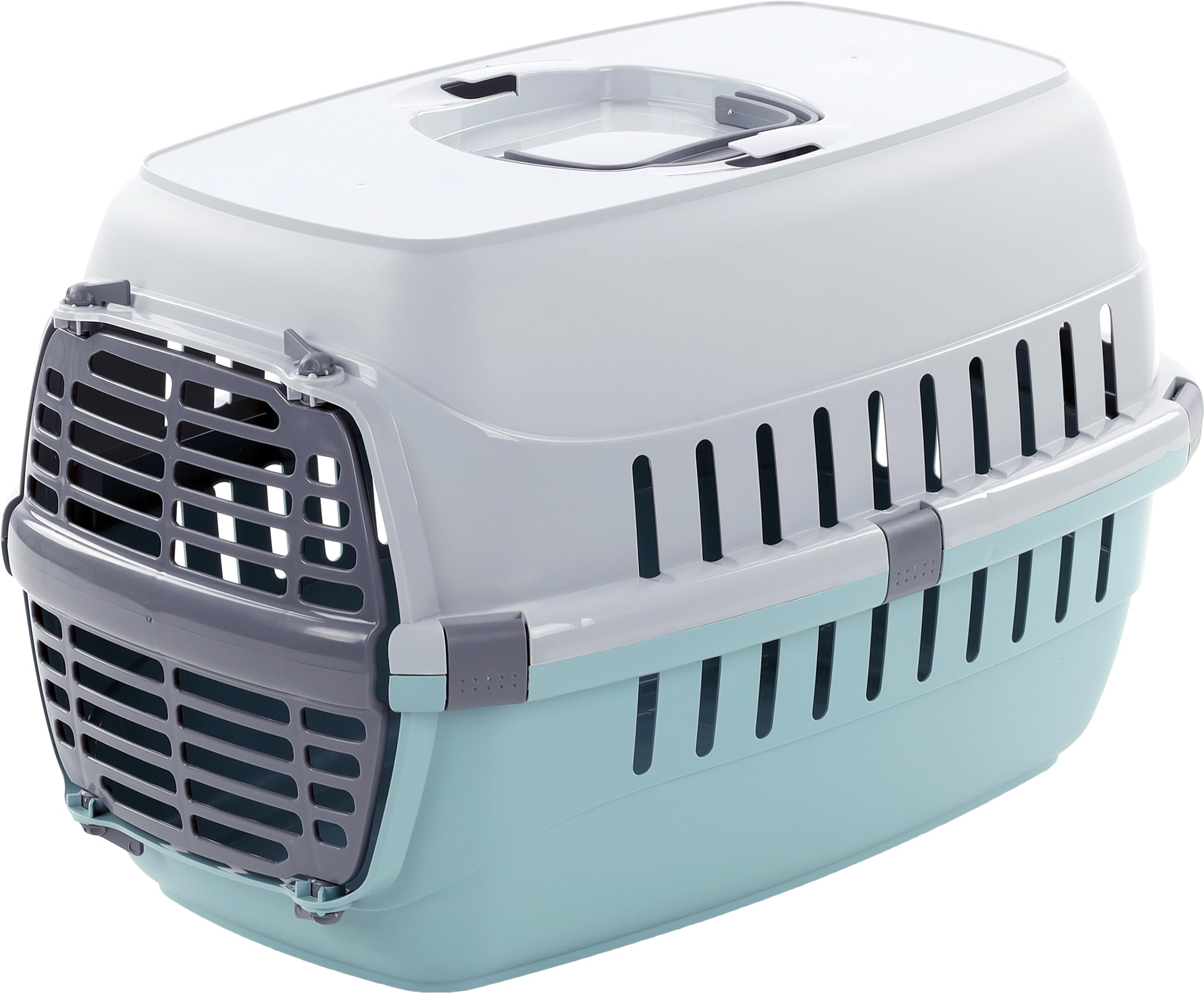 Cage de Transport Chat - Chien - Flamingo Noah 1 Multicolore - 32 x 49 x 30,5 cm - avec poignée - Clips de sécurité - Ouvertures Ventilation - Fentes Ceinture sécurité - fabriqué en Europe