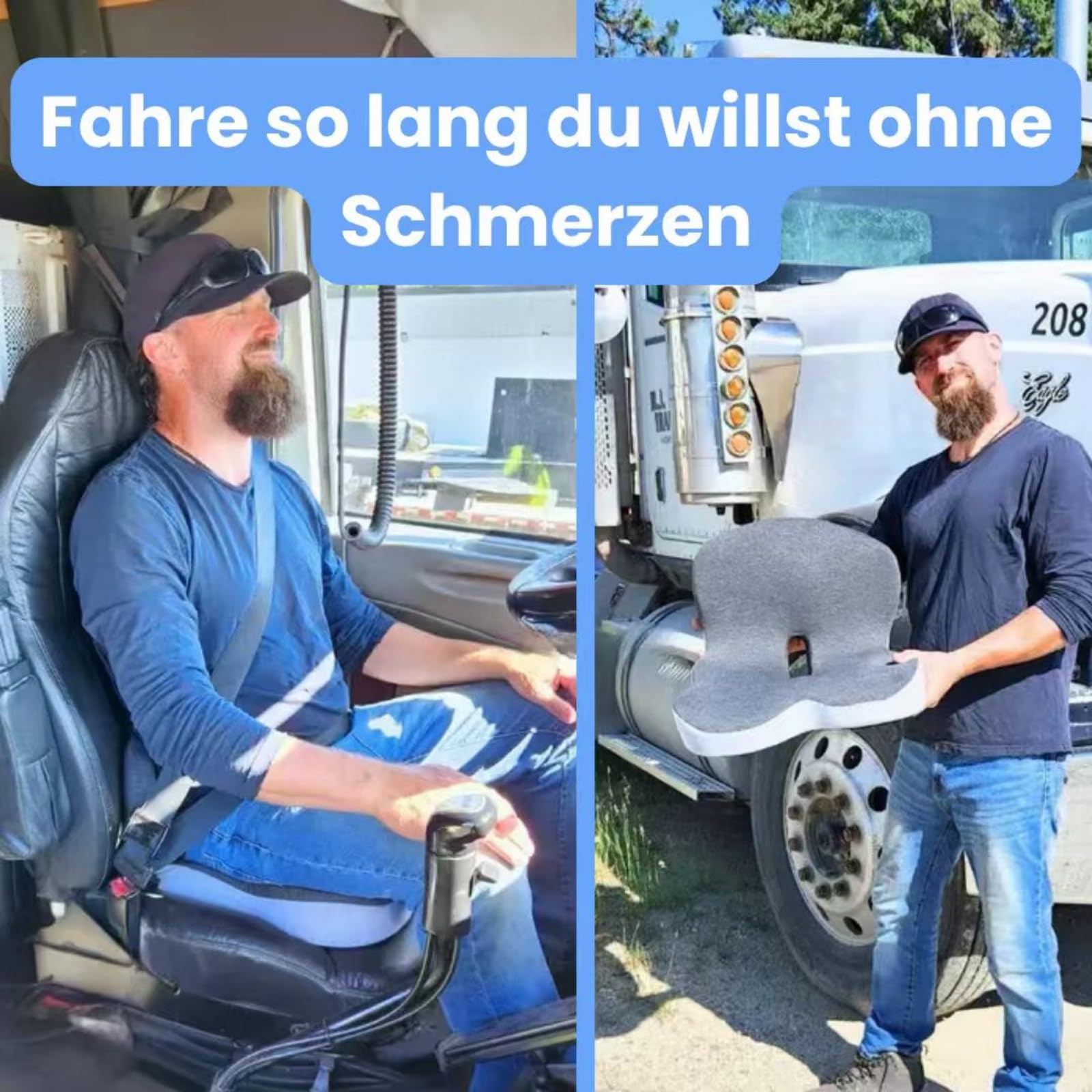 Serentai ErgoSeat，Ergonomisch geformtes Lendenstützkissen mit Memory-Schaum-Sitzkissen, geeignet für Bürostühle und Autositze