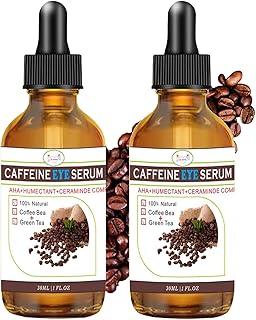 Caffeine Eye Serum Hydrating, Ordinary Caffeine Eye serum, Eye Lift Firming Eye Moisturize Reduces Wrinkles, Eye Bags, Dark Circles, Caffeine, Aloe Vera, Vitamin C, 30ml (60 ml)