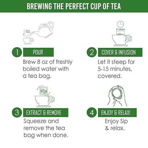 Miniatura 4 de Earth BOTANIC Organic Bolsas de té verde - Bolsas de té ecológicas en bolsa de papel kraft - Procedente de la India - 100 bolsas de té