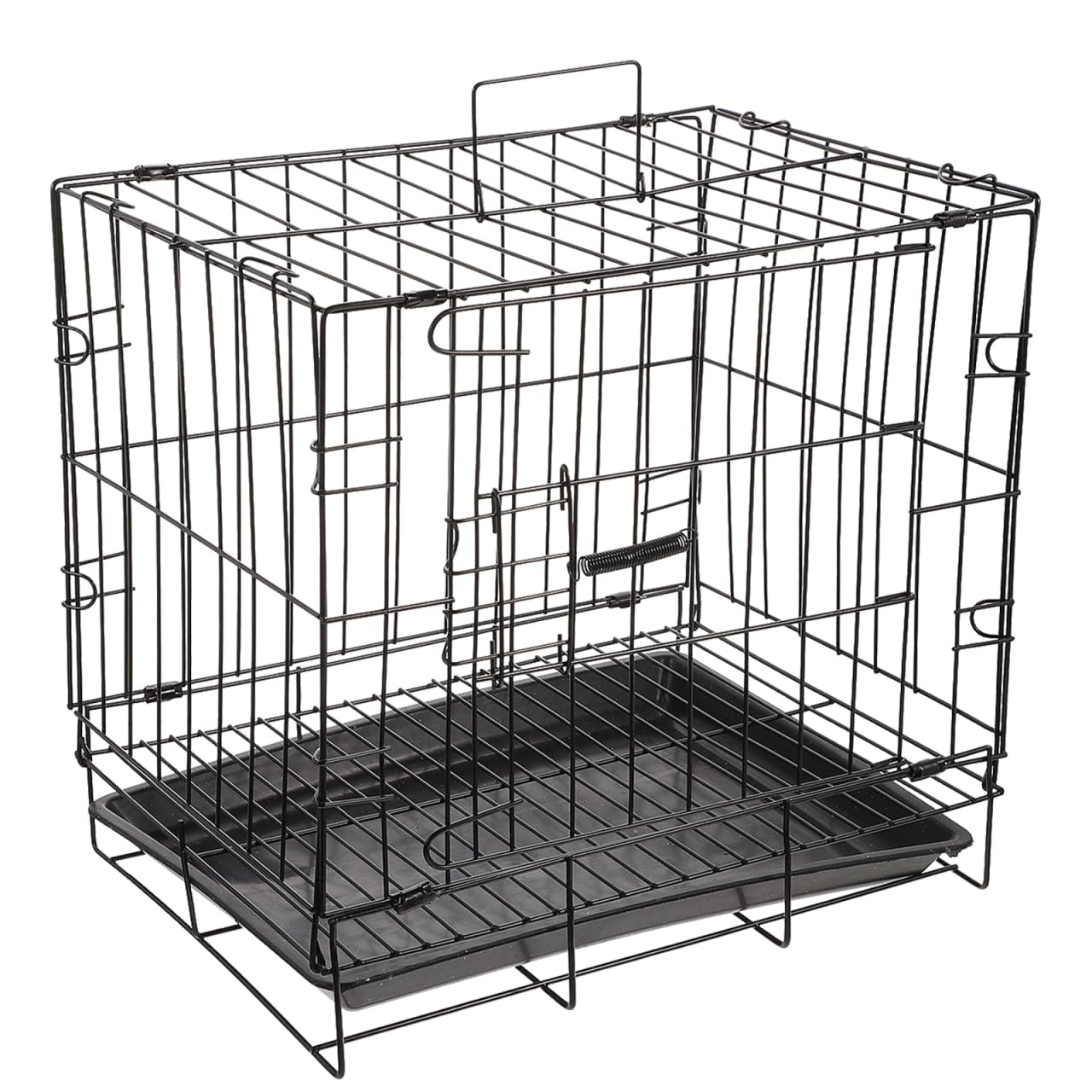 BESPORTBLE Black Iron Pet Iron Crate Training Cage with Removable Tray Easy Storage Foldable Design for Small and Medium Dogs Indoor Outdoor Use