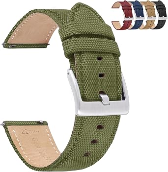Unisex Quick-Release Nylon Watch Band with Stainless Steel Buckle   Durable Fabric & Water-Resistant Leather Lining 20mm/22mm