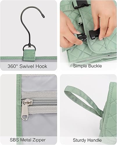 Miniatura 7 de Relavel Neceser colgante para hombres y mujeres para viajar, 01-verde, Neceser colgante para mujer