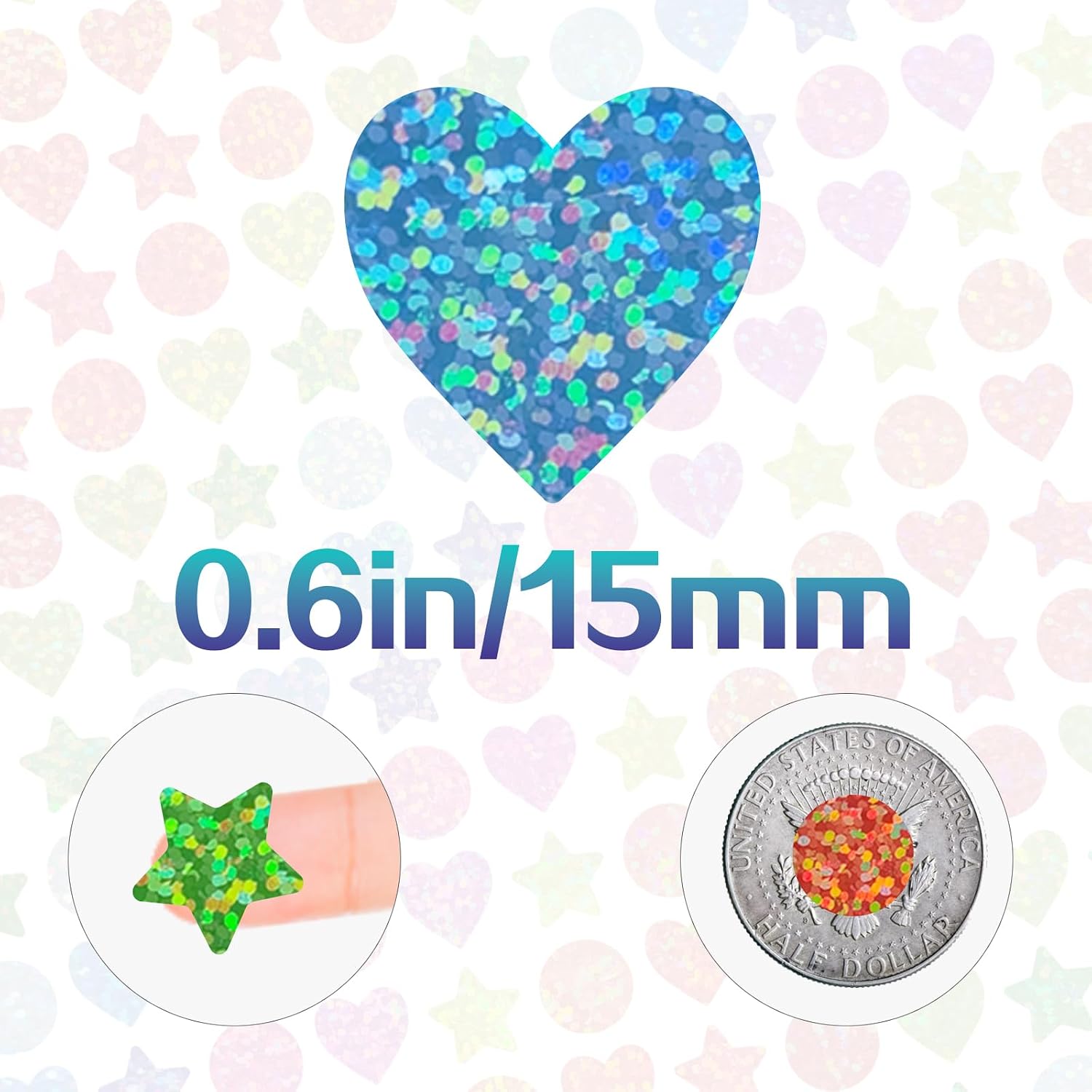 2808pcs Star and Heart Stickers for Kids Reward,0.6"Holographic Small Stickers,for School,Classroom,Student,and Teacher Supplies,Behavior Reward Charts image 4